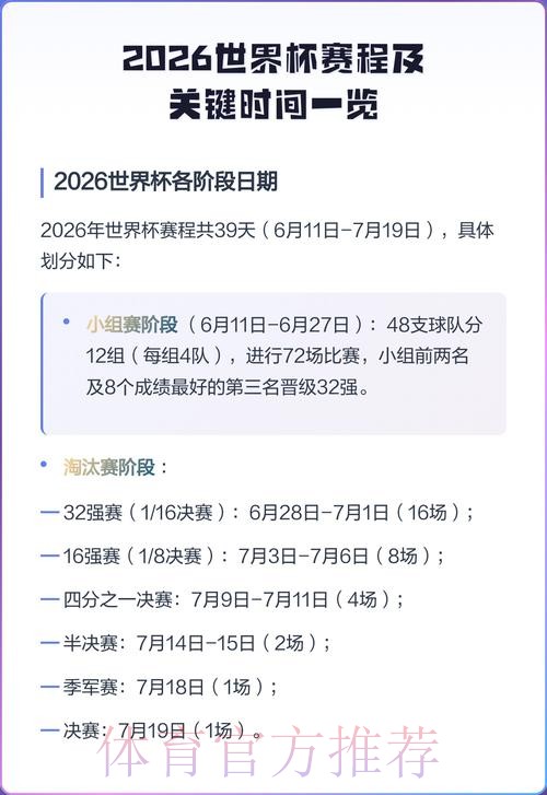 2026世界杯每日赛程一览最新时间表怎么查 2026世界杯每日赛程一览最新时间表怎么查